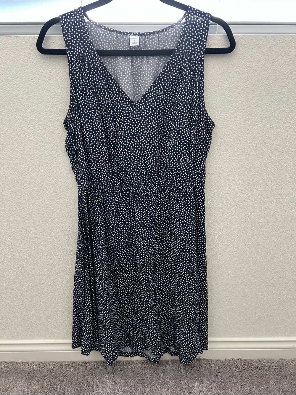Old Navy Black Dress with White Polka Dots